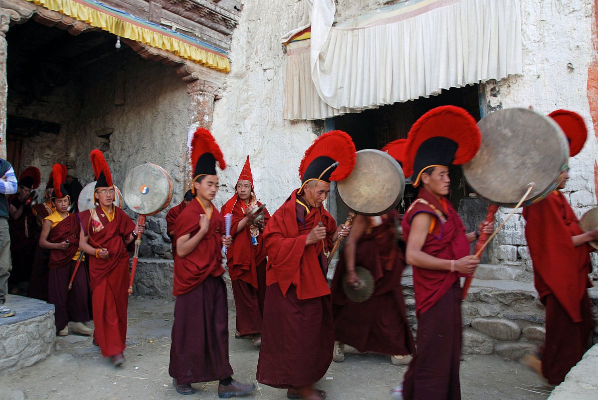 Mustang Lo Manthang Tiji Festival Day 3 07-1 Monks Passing Through Main Gate